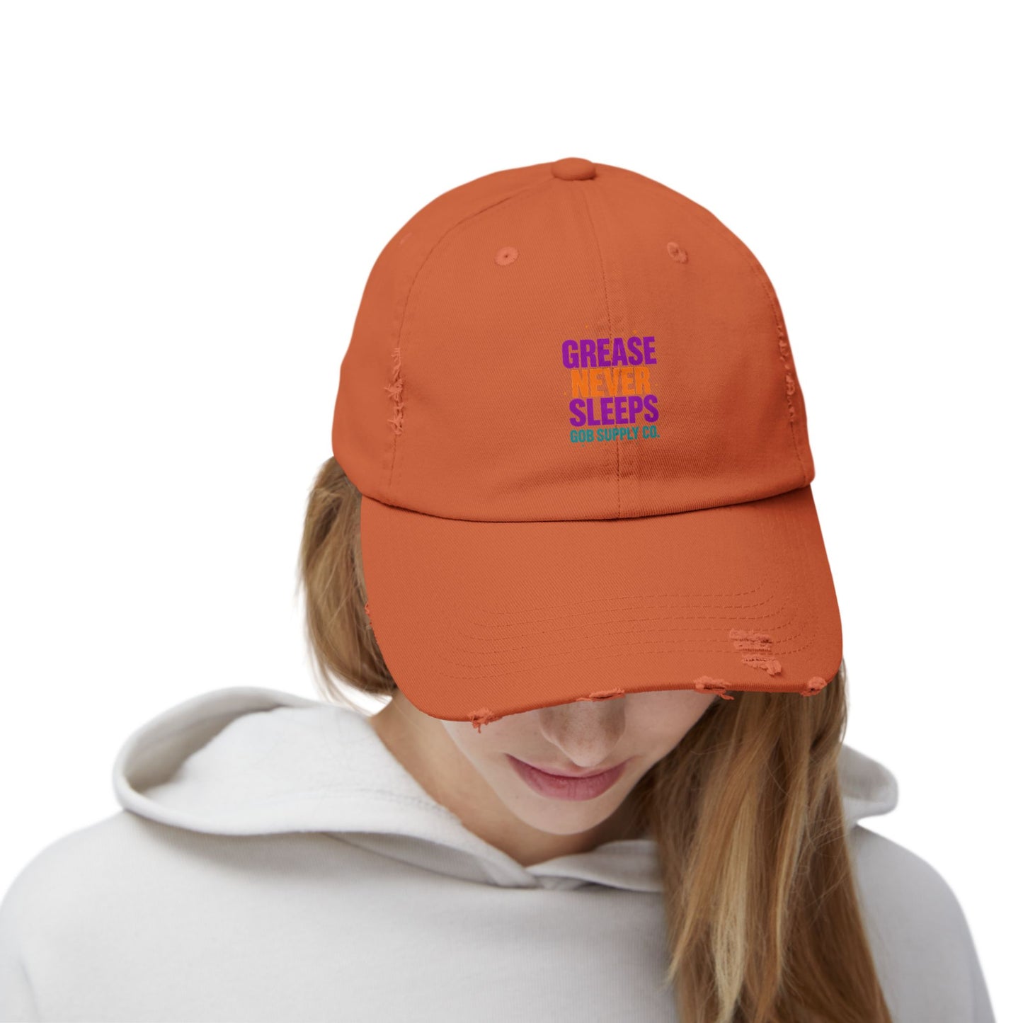 Distressed Cap - Grease that Give No Fucks